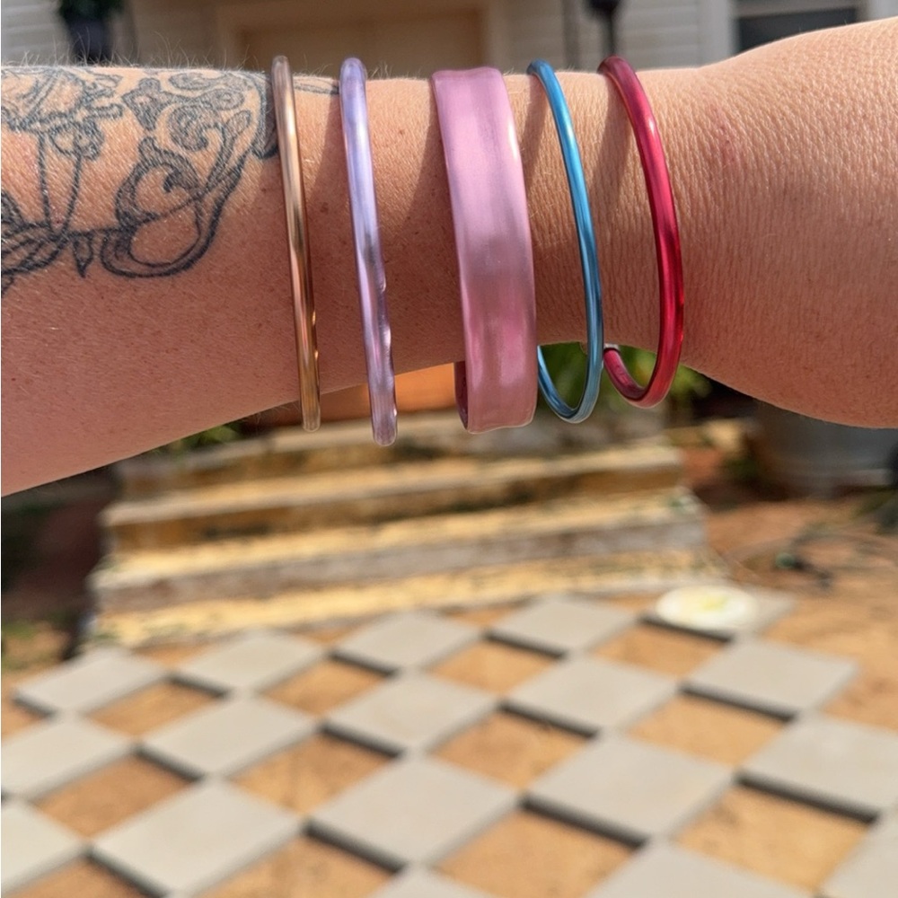Vintage Knitting Needle Bracelets- Pink Multicolor Bracelets